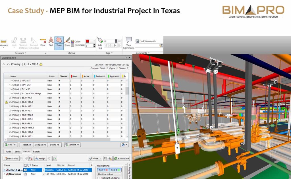MEP BIM Modeling Services for Industrial Manufacturing Texas - Case Study