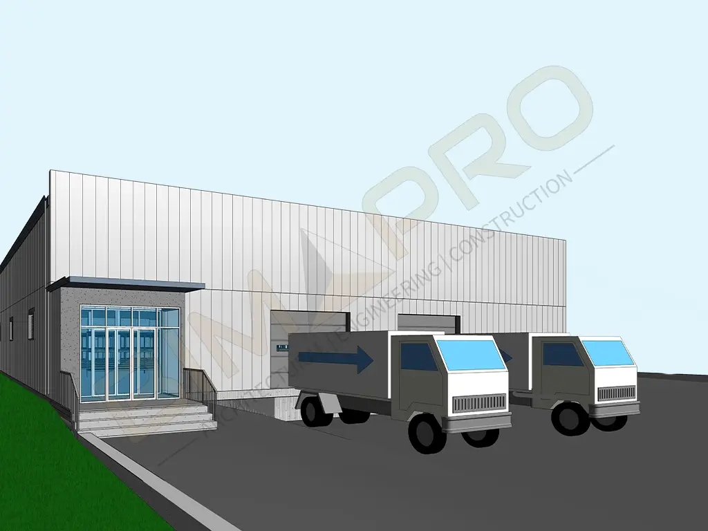 Architectural modeling services for warehouse project in Houston, Texas -BIMPRO LLC