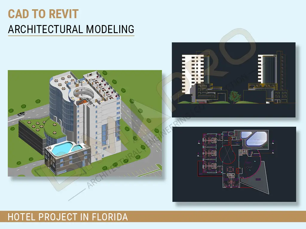 CAD to BIM Services for Hotel Project in Florida USA
