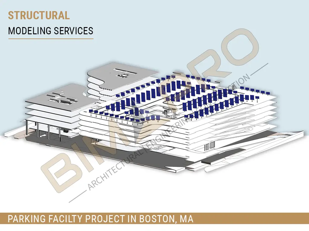 Structural Modeling Services for Parking facility Project in Boston, MA _ BIMPRO LLC USA