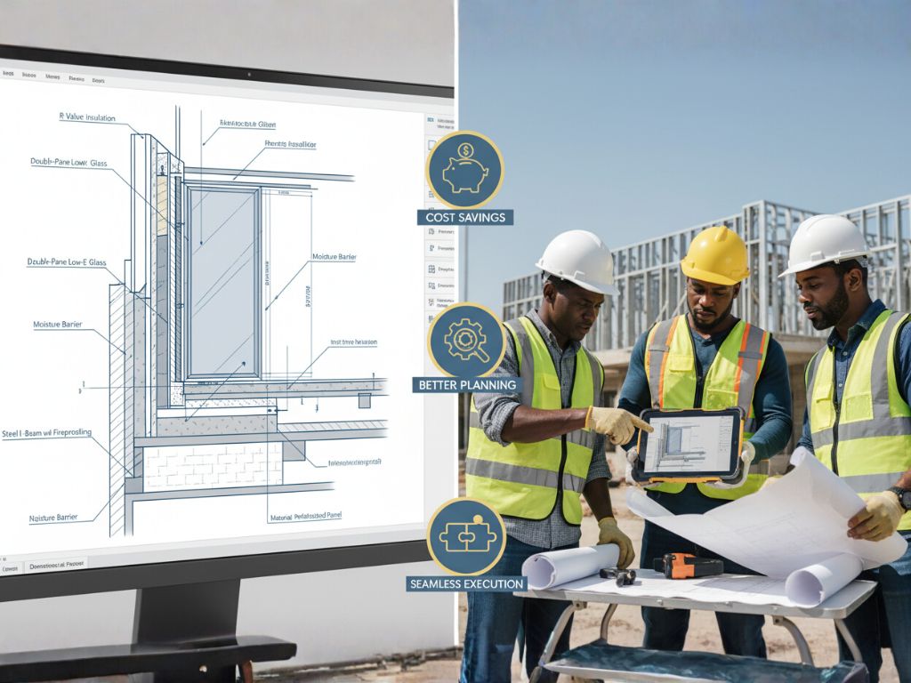 Detailed BIM model with annotations alongside on-site use of architectural documentation