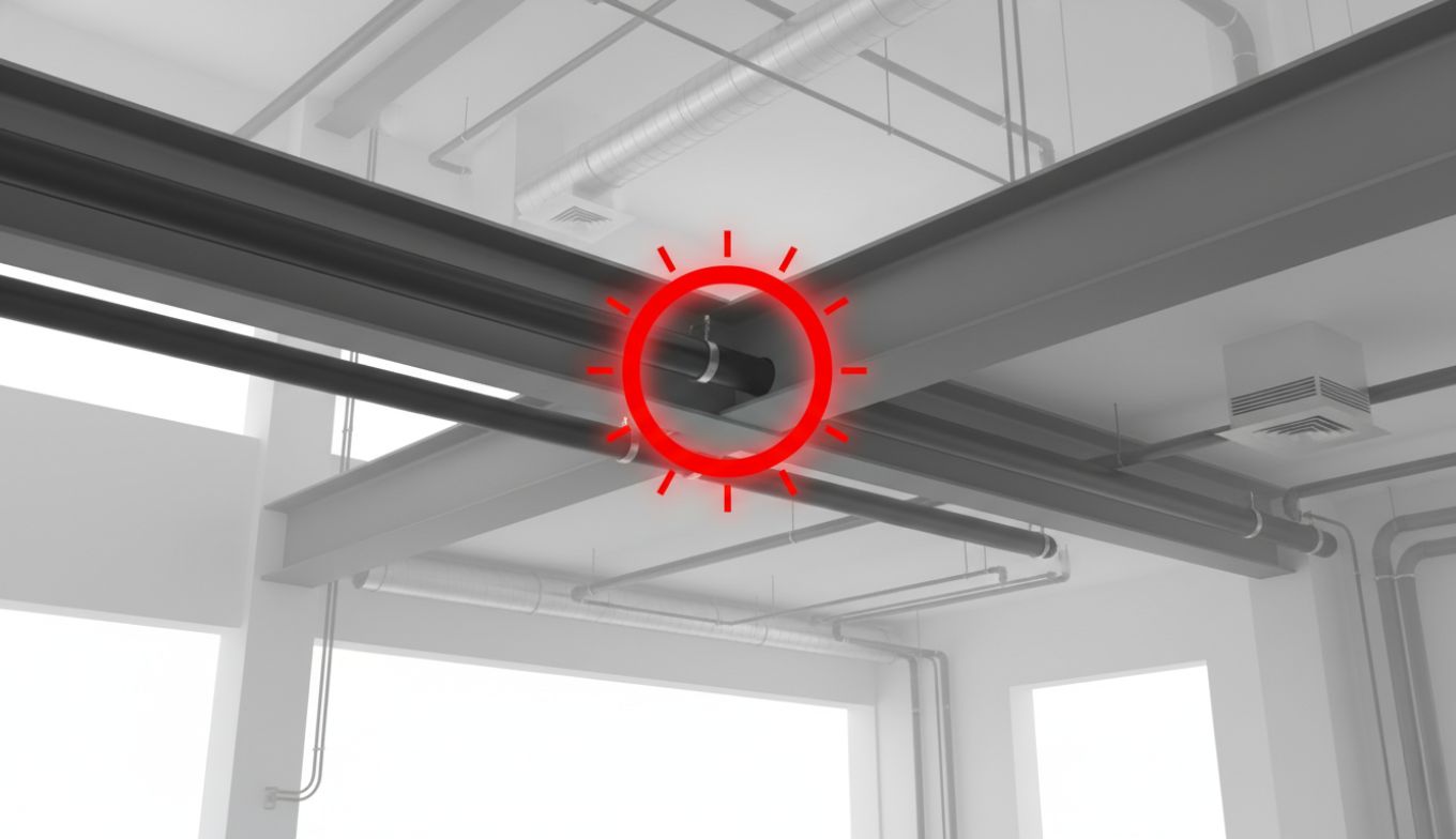 Plumbing BIM clash detection service showing identified conflicts between plumbing piping and mechanical ductwork in Navisworks