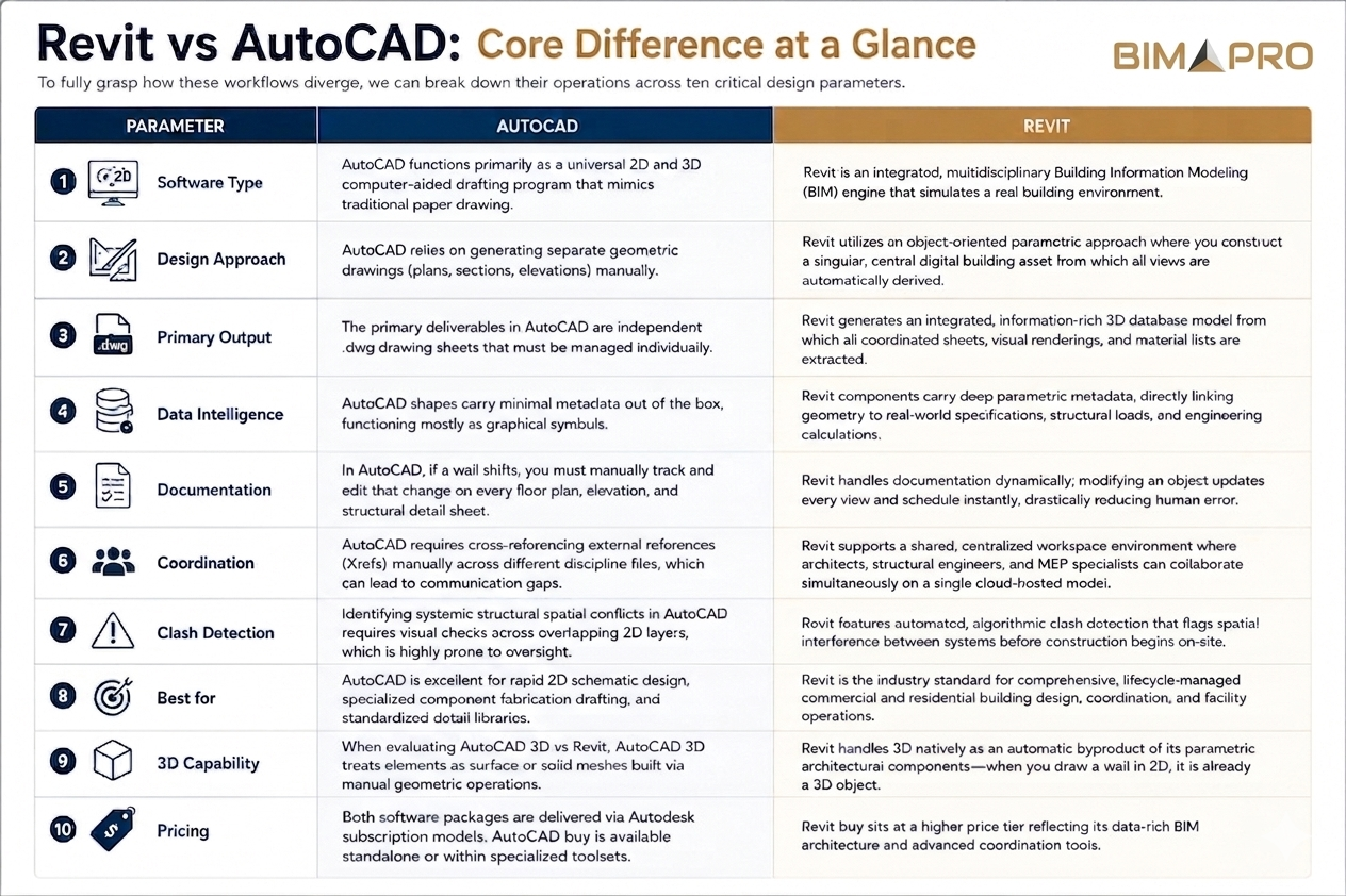 Revit vs AutoCAD DIfferences