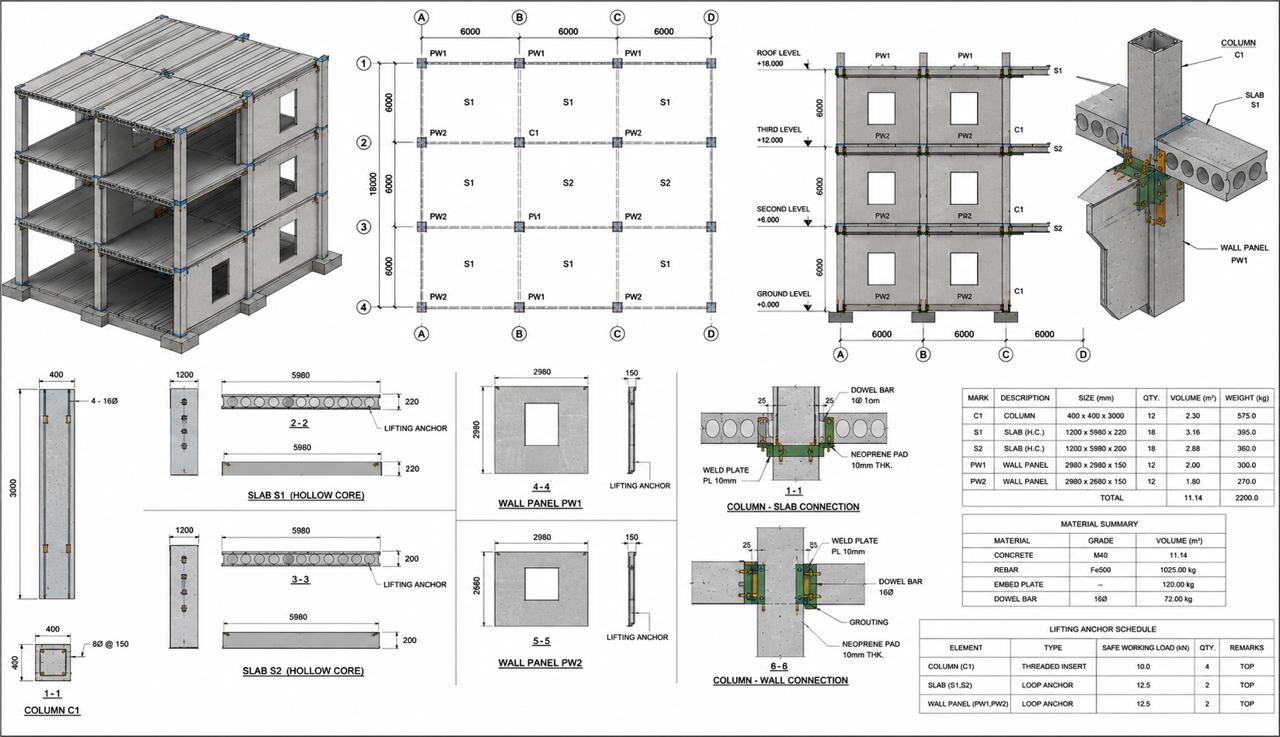 Tekla Precast Concrete Modeling Services