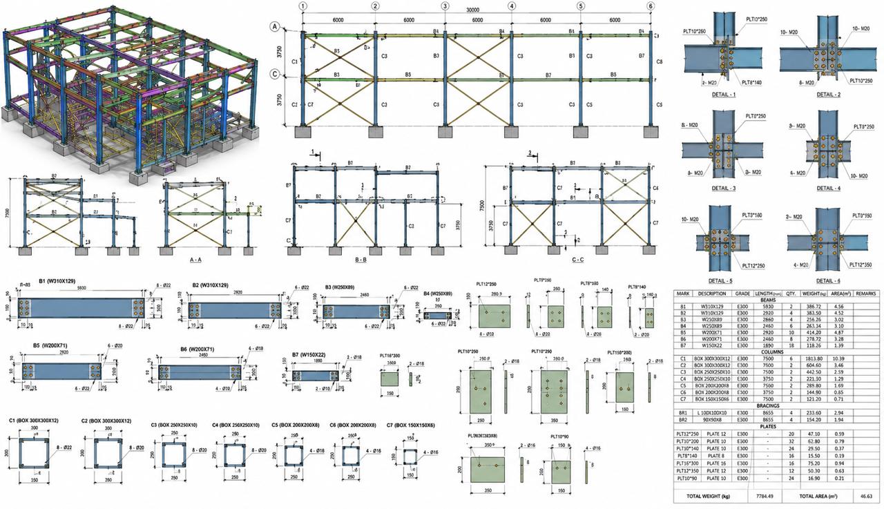 Tekla Structural Fabrication Drawings