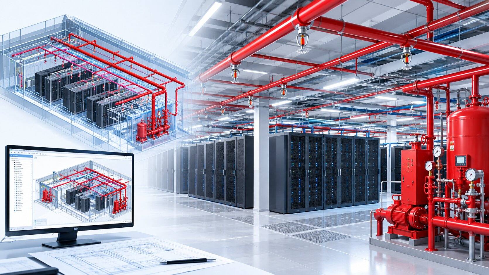 Data Center Fire Protection BIM Modeling