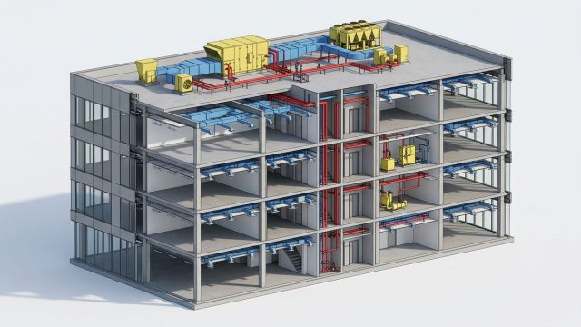 mechanical-bim-services-building-section-model.jpg Mechanical BIM Services – HVAC ductwork and piping building section model by BIMPRO