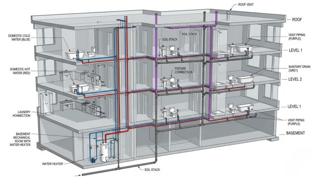 plumbing-bim-model-building-piping.jpg Plumbing BIM Services – plumbing piping model of a multi-storey building by BIMPRO